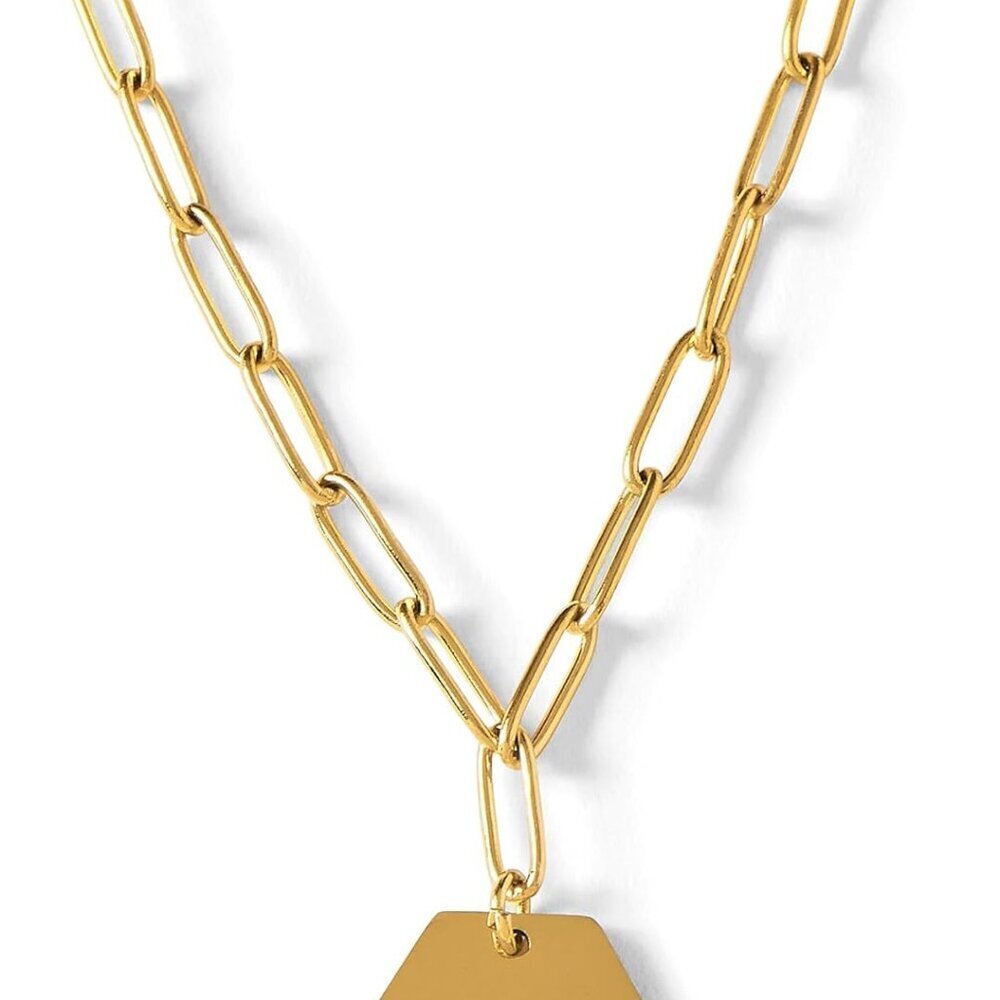 Sorority Necklace Gold Plated Paperclip Greek Letters for Women 18 Inches - Picture 1 of 9